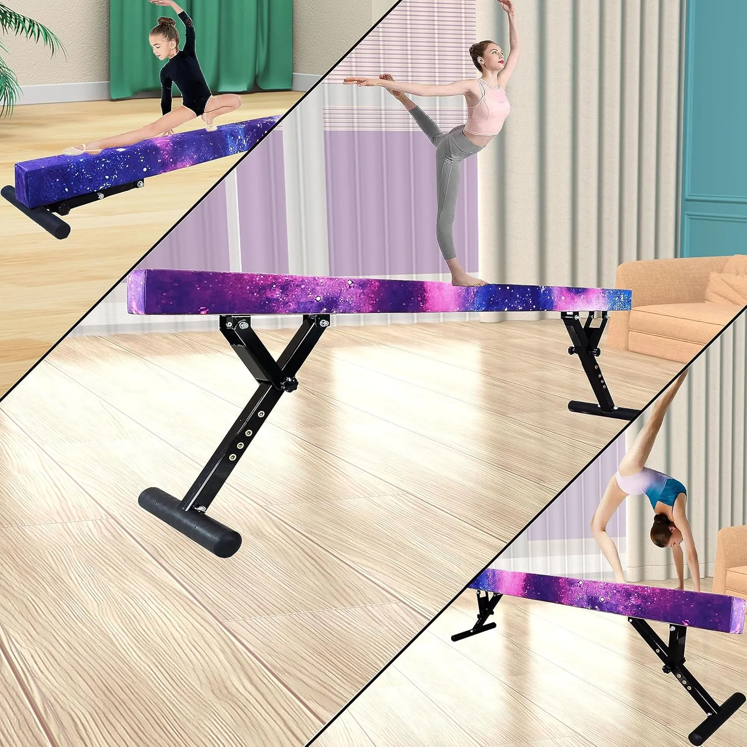 8FT Adjustable Balance Beam, Gymnastics Beam for Kids, High and Lower Gymnastic Training Beam for All Gymnastic Levels- Gymnastics Equipment for Teens at Home and Gym Use