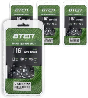 8TEN Ripping Chainsaw Chain 16 Inch .063 .325 67DL for Stihl 024 028 MS 261 290 361 390 3639 005 0067 (4 Pack)