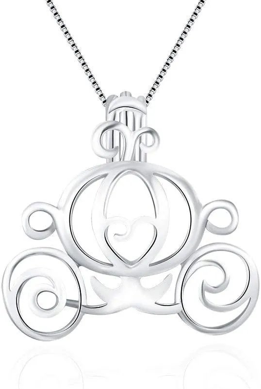 925 Sterling Silver Carriage Cage Pendants Crafting Charm for DIY Necklace Bracelet Jewelry Making