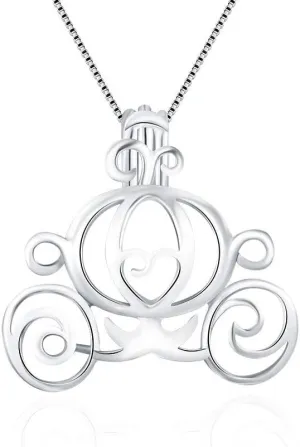 925 Sterling Silver Carriage Cage Pendants Crafting Charm for DIY Necklace Bracelet Jewelry Making