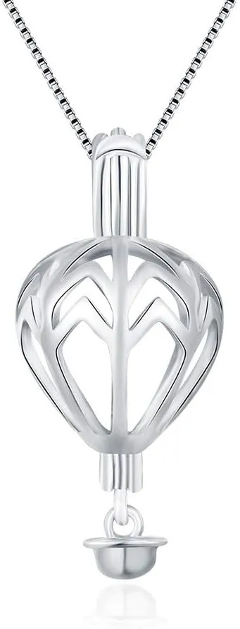 925 Sterling Silver Hot Air Balloon Cage Pendants Crafting Charm for DIY Necklace Bracelet Jewelry Making