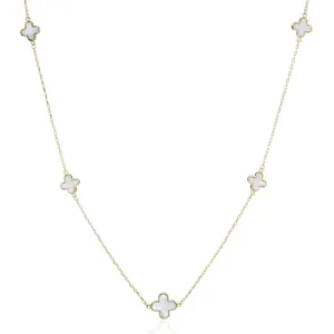 9ct Gold Mother of Pearl Four Leaf Clover Necklace