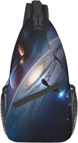 A Fascinating Universe Crossbody Bag, *Men'S And Women'S Chest Crossbody Bag, Zipper Closure, Strap Length Adjustable