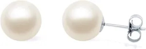 AAAA Quality Japanese White Akoya Cultured Pearl Stud Earrings - PremiumPearl