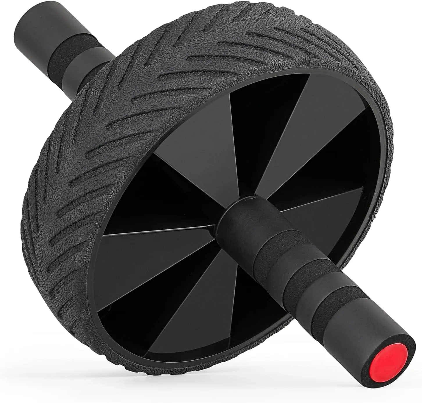 Ab Roller Wheel with Non-Slip Handle, Home Gym Fitness Equipment for Abdominal Core Workout, Ab Roller for Men & Women, Supports Up to 330 lbs, Black
