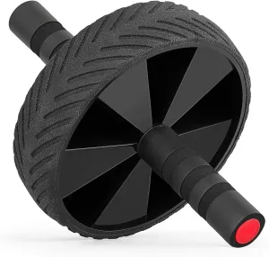 Ab Roller Wheel with Non-Slip Handle, Home Gym Fitness Equipment for Abdominal Core Workout, Ab Roller for Men & Women, Supports Up to 330 lbs, Black