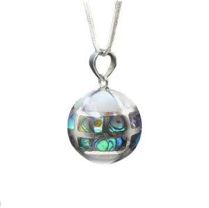 Abalone Harmony Ball, Angel Caller, Sterling Silver Bola Pendant