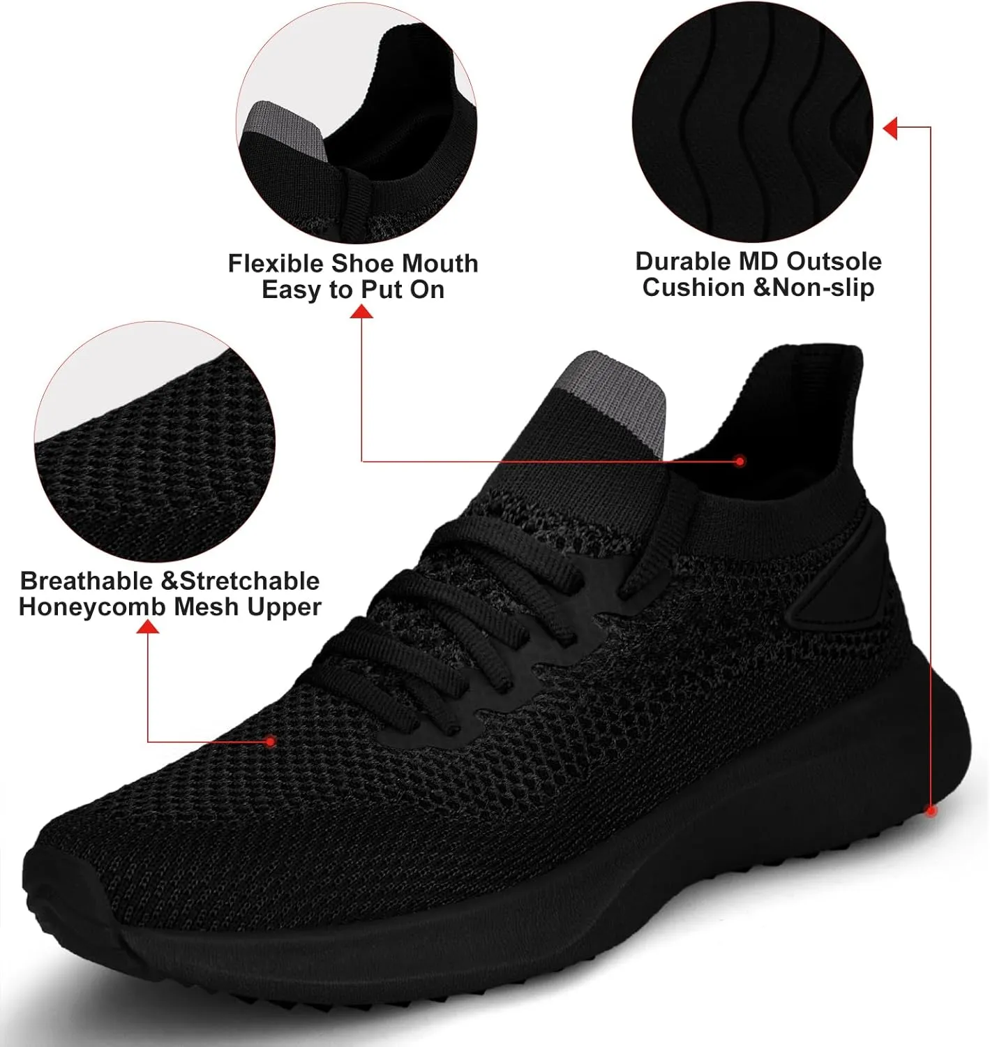 Abboos Running Shoes Womens Non Slip Gym Workout Shoes Lightweight Breathable Tennis Shoes Mesh Walking Sneakers