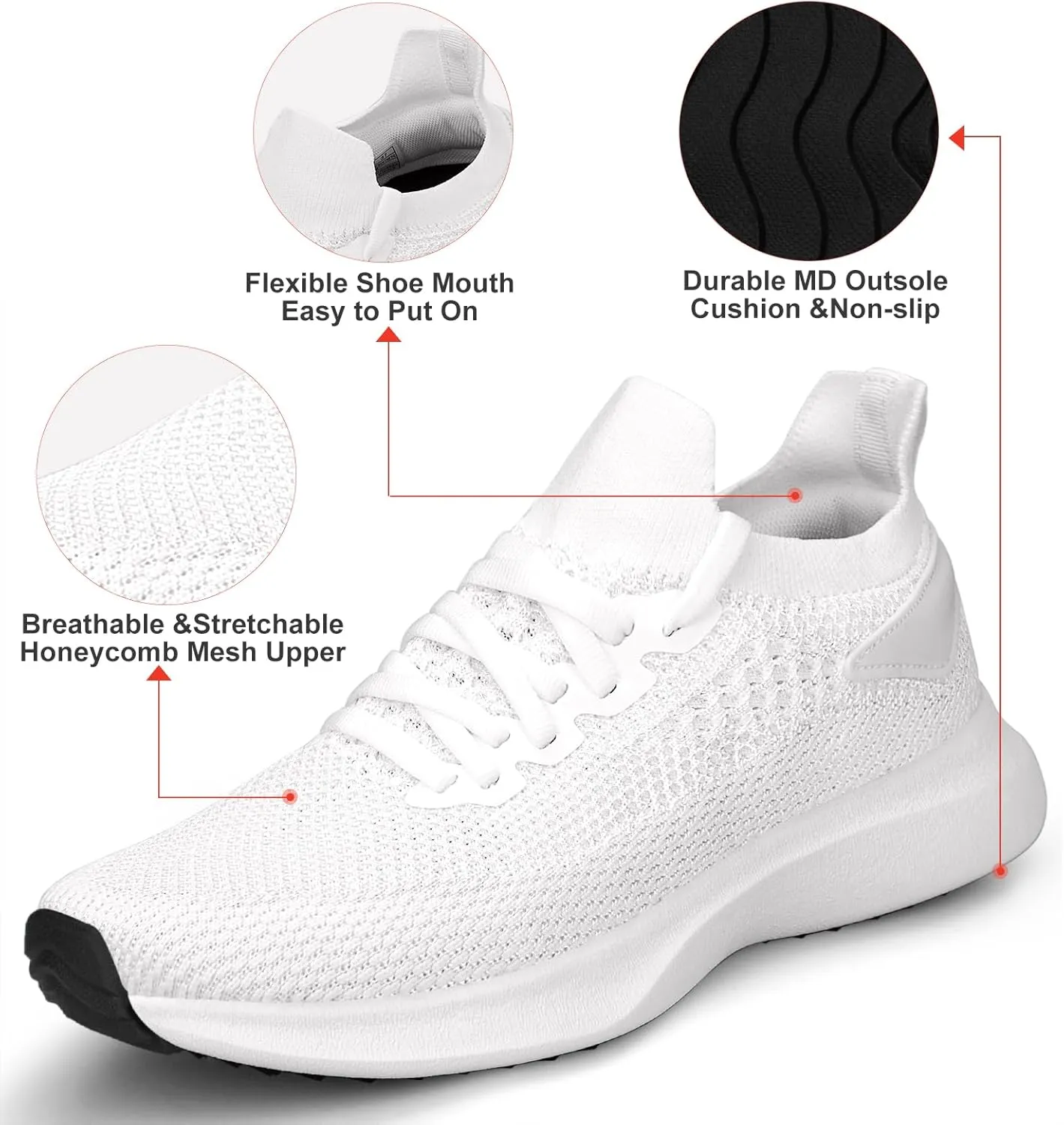 Abboos Women's Non Slip Gym Workout Shoes, Lightweight Breathable Tennis Shoes, Mesh Walking Sneakers