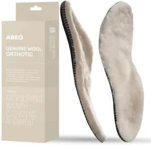 ABEO Genuine Wool Orthotic Metatarsal Insoles | Boot Insoles for Women | Winter Warm Orthotic Insoles | Cozy Fall Insoles Tan 8