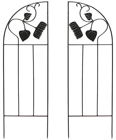 Achla Sunflowers Trellis Side Panels, Black, 58"H, Set of 2