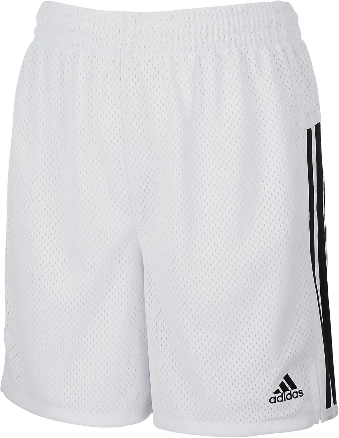 adidas Girls' 5" Mesh Athletic Gym Basketball Shorts, White
