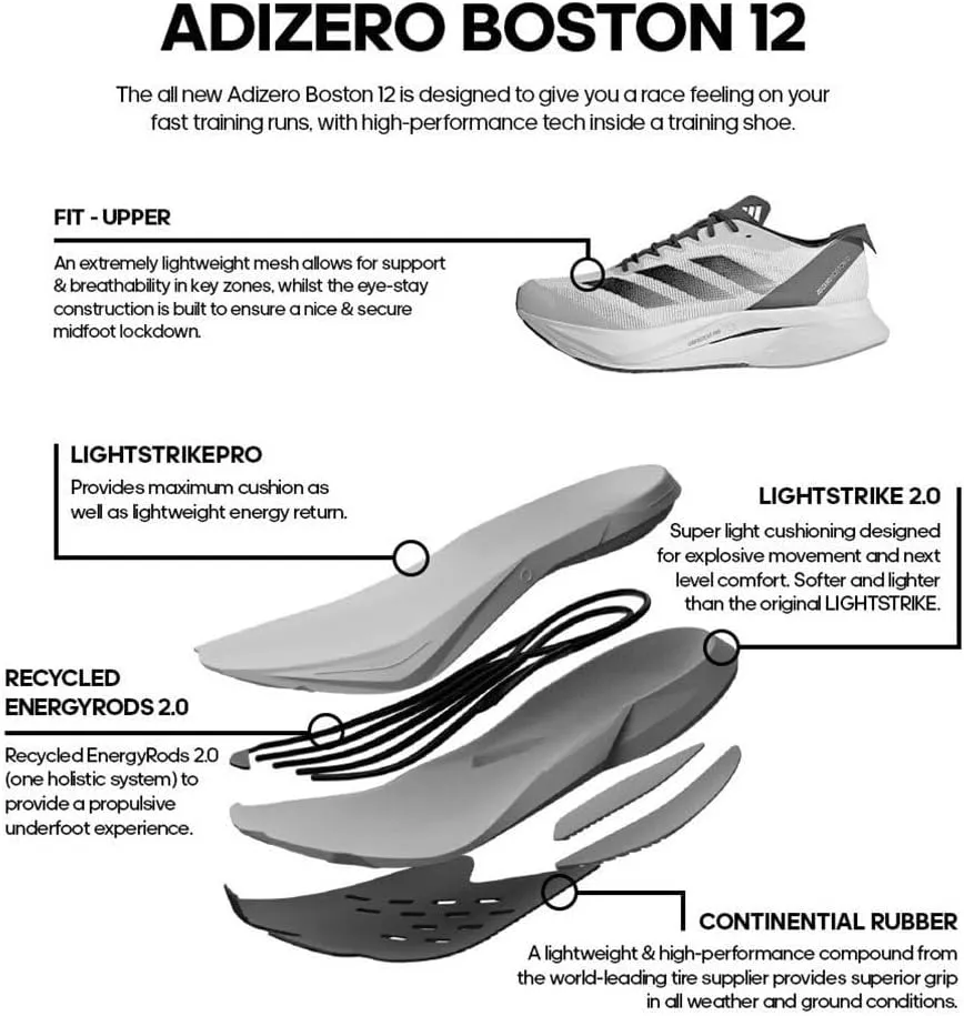adidas Women's Adizero Boston 12 Sneaker