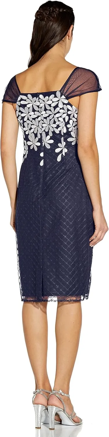 Adrianna Papell Women's Floral Embroidery Sheath Dress