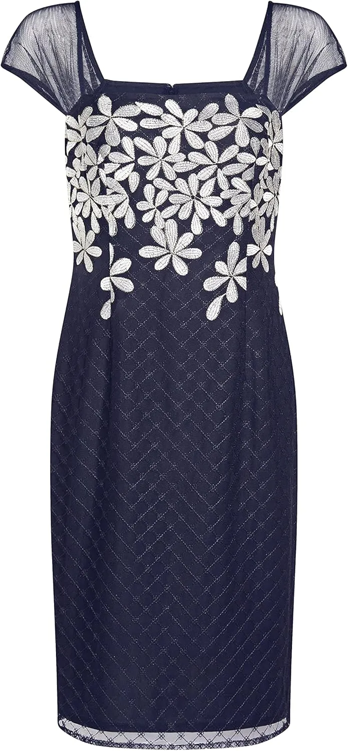 Adrianna Papell Women's Floral Embroidery Sheath Dress