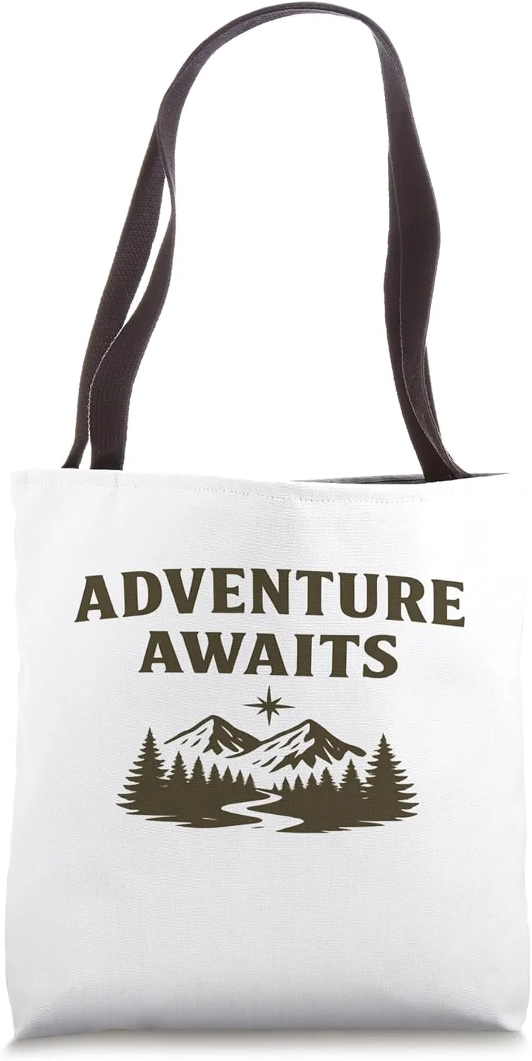 Adventure Awaits (Vintage) – Wilderness Explorer Graphic Tote Bag