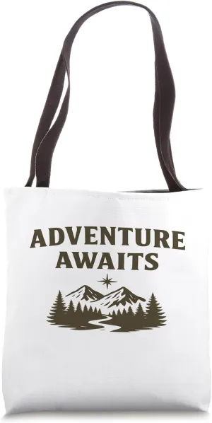 Adventure Awaits (Vintage) – Wilderness Explorer Graphic Tote Bag