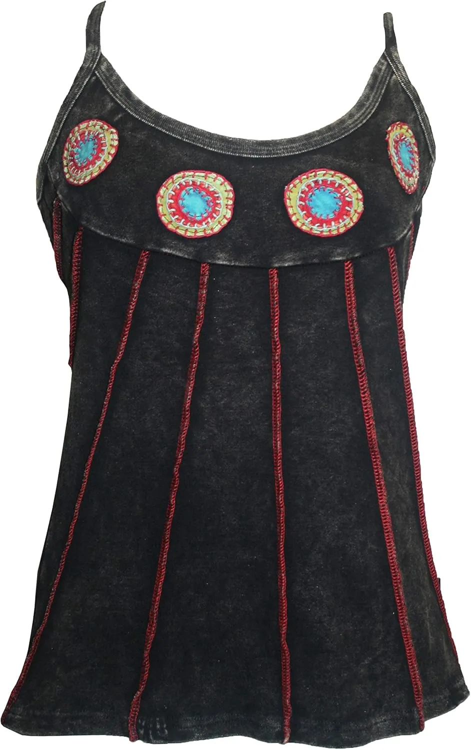 Agan Traders Women's 2025 Summer Knit Stretchy Rib Cotton Funky Boho Gypsy Patchwork Summer Tank Top Cami