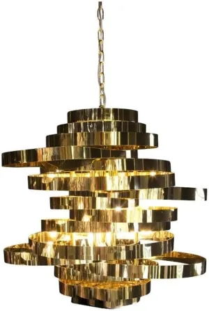 Aico Amini Lighting Hemispheres 8 Light Chandelier in Gold