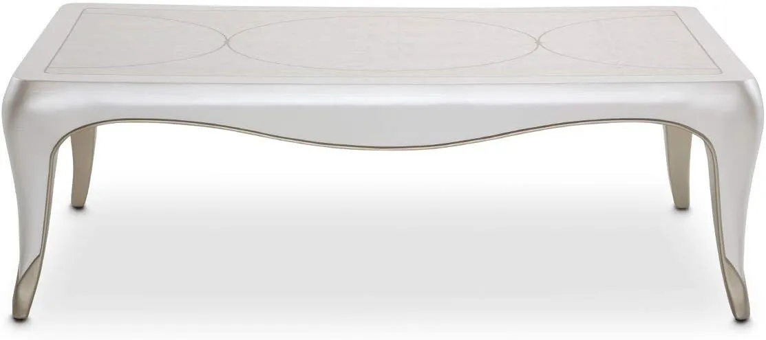 Aico Amini London Place Rectangular Cocktail Table in Creamy Pearl