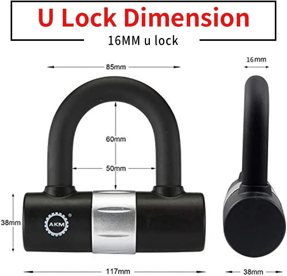 AKM Motorcycle Lock 6.56ft/200cmx10mm Thick Anti-Theft Heavy Duty Chain Locks with 4 Keys Security 16mm U Lock Disc Lock,Super Long Durable Bike Chain Lock for Motorcycles,Containers,Trailers