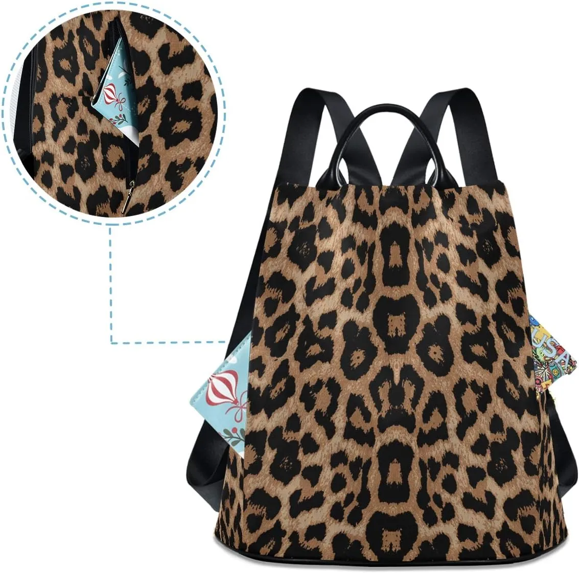 ALAZA Cheeteh Leopard Print Animal Backpack Purse for Women Anti Theft Fashion Back Pack Shoulder Bag