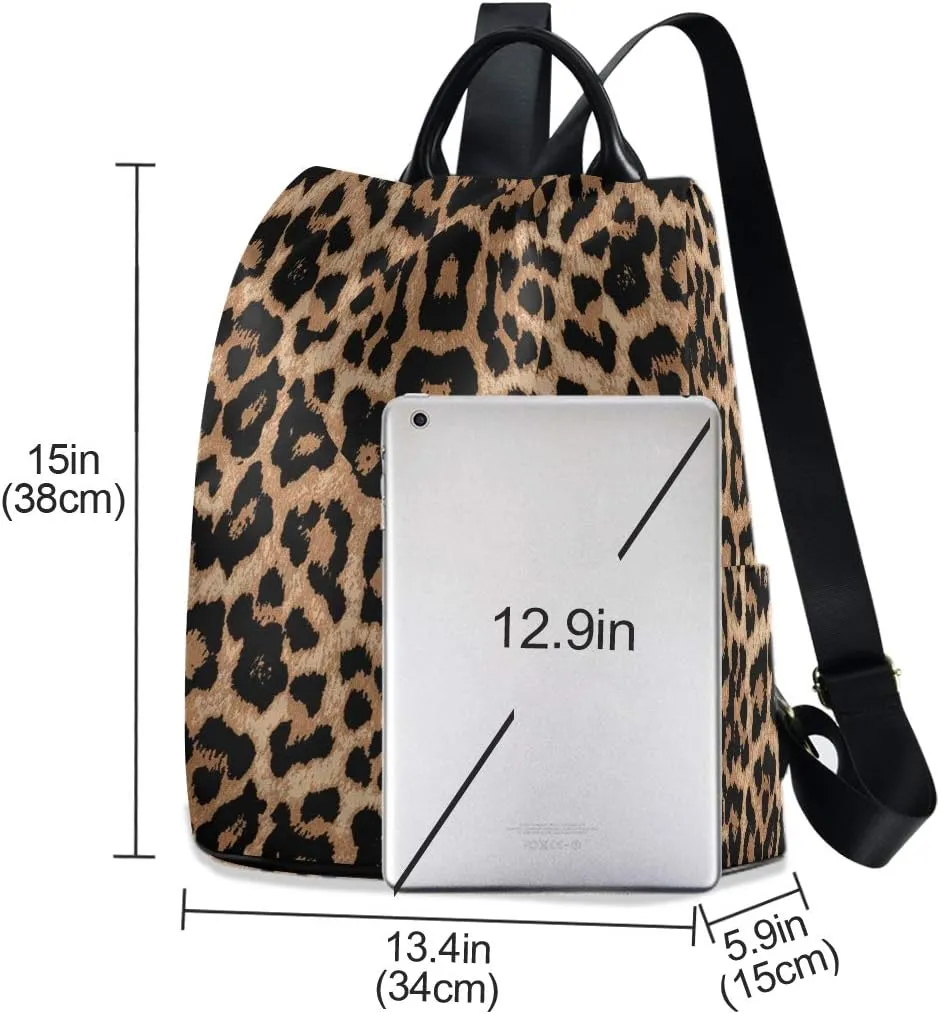 ALAZA Cheeteh Leopard Print Animal Backpack Purse for Women Anti Theft Fashion Back Pack Shoulder Bag