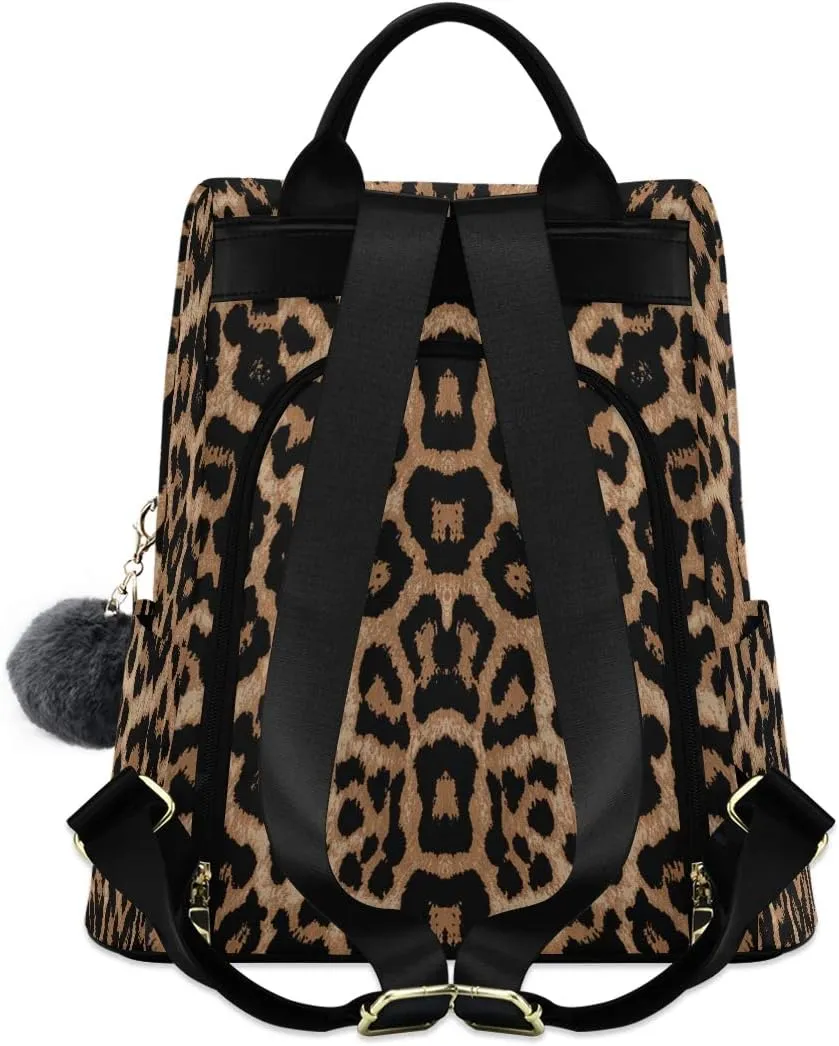 ALAZA Cheeteh Leopard Print Animal Backpack Purse for Women Anti Theft Fashion Back Pack Shoulder Bag