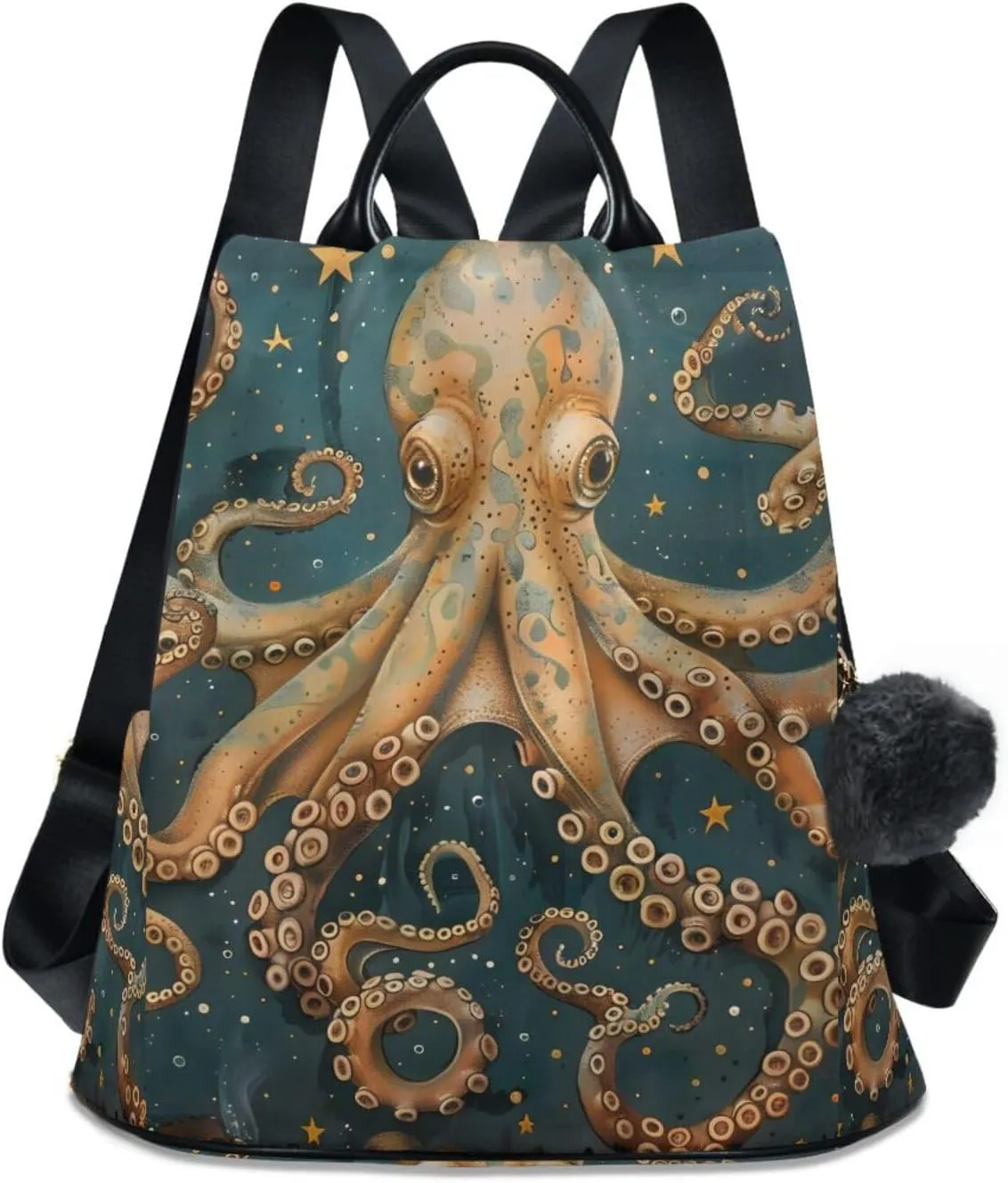 ALAZA Octopus Starry Sky Backpack Purse for Women Anti Theft Fashion Back Pack Shoulder Bag