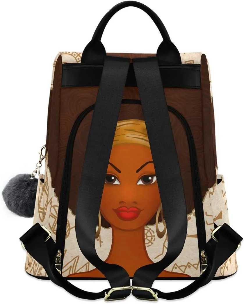 ALAZA Portrait of African American Black Woman Backpack Purse for Women Anti Theft Fashion Back Pack Shoulder Bag