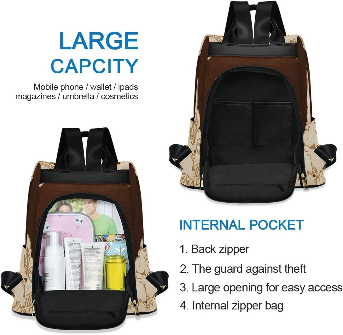 ALAZA Portrait of African American Black Woman Backpack Purse for Women Anti Theft Fashion Back Pack Shoulder Bag
