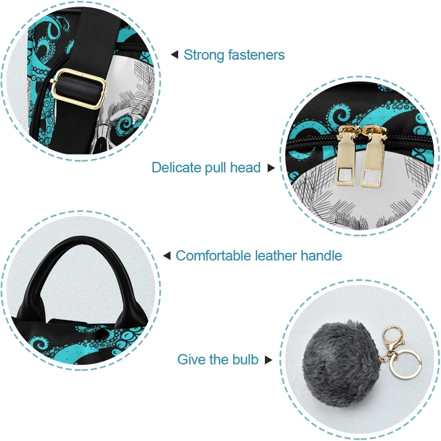ALAZA Skull Tentacles Of Octopus Backpack Purse for Women Anti Theft Fashion Back Pack Shoulder Bag