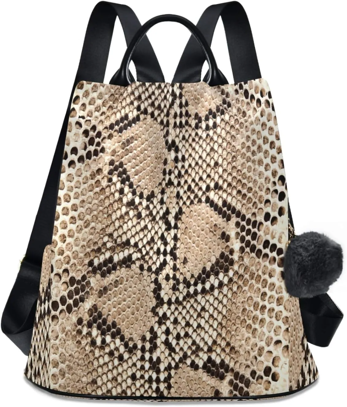 ALAZA Snake Skin Python Backpack Purse for Women Anti Theft Fashion Back Pack Shoulder Bag