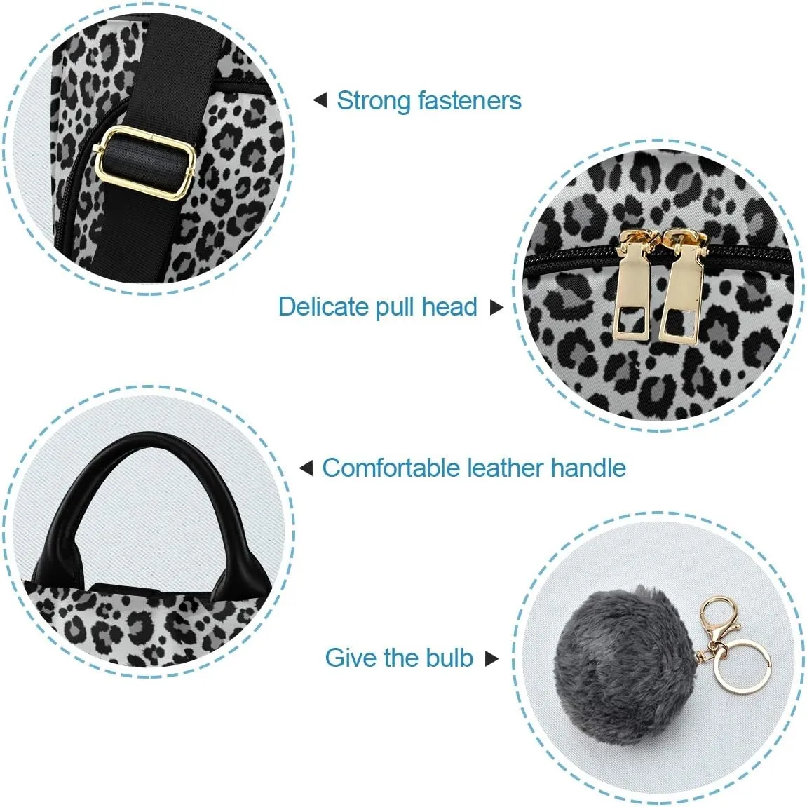 ALAZA Snow Leopard Print Gray Backpack Purse for Women Anti Theft Fashion Back Pack Shoulder Bag