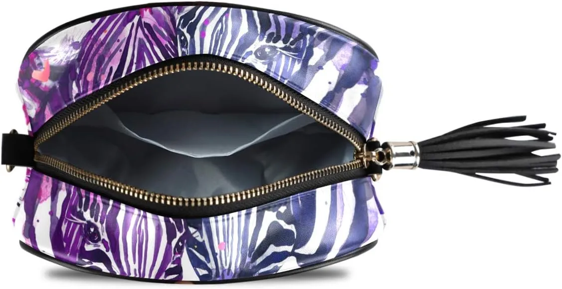 ALAZA Watercolor Zebra Shoulder Crossbody Bag With Metal Chain Strap for Women Girl