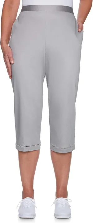 Alfred Dunner Women's Charleston Lattice Hem Capri Pants