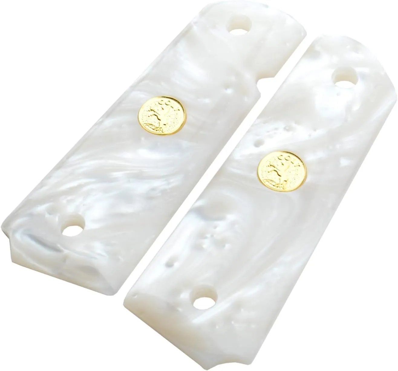 Altamont 1911 Grips - Pearl - Full Size 1911 Grips w. Ambi Safety fits Most Commander, Standard & Government 1911 Models - Made in USA