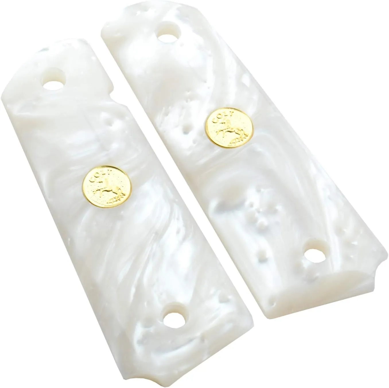 Altamont 1911 Grips - Pearl - Full Size 1911 Grips w. Ambi Safety fits Most Commander, Standard & Government 1911 Models - Made in USA