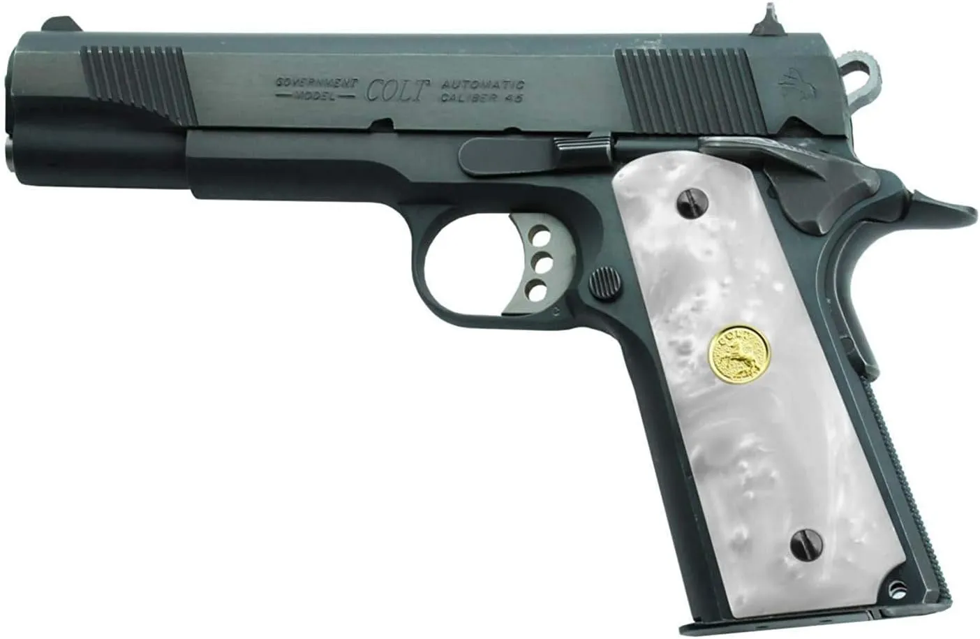 Altamont 1911 Grips - Pearl - Full Size 1911 Grips w. Ambi Safety fits Most Commander, Standard & Government 1911 Models - Made in USA