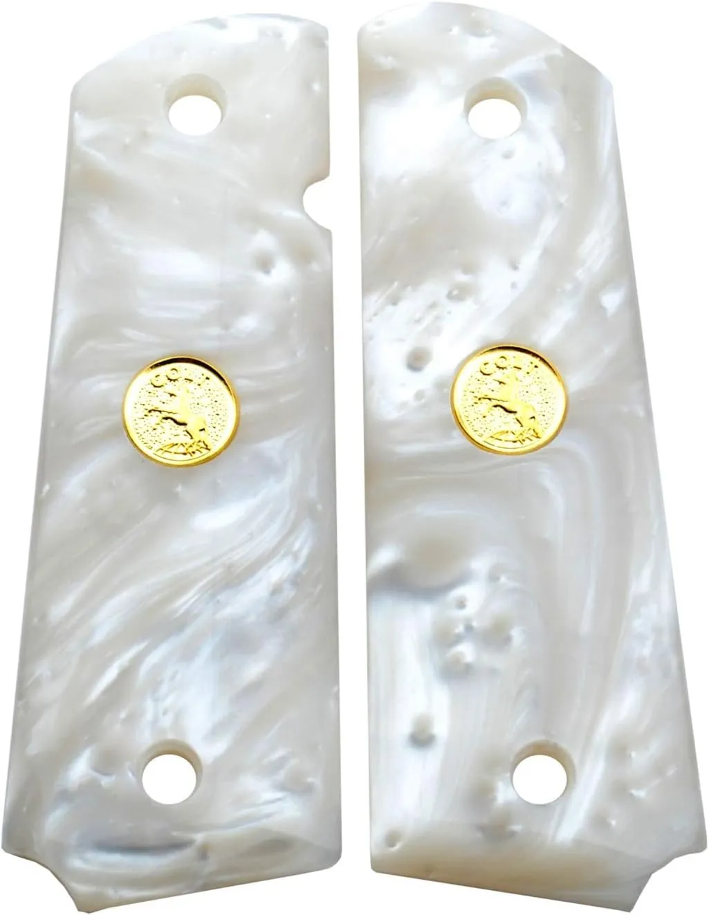 Altamont 1911 Grips - Pearl - Full Size 1911 Grips w. Ambi Safety fits Most Commander, Standard & Government 1911 Models - Made in USA