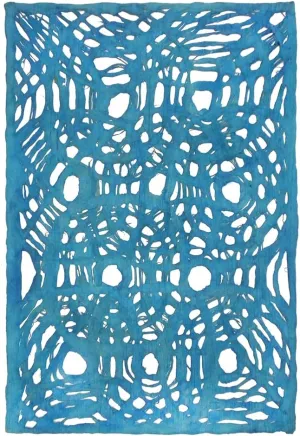 Amate Bark Paper from Mexico- Circular Woven Turquoise Turqueza 15.5x23 Inch Sheet