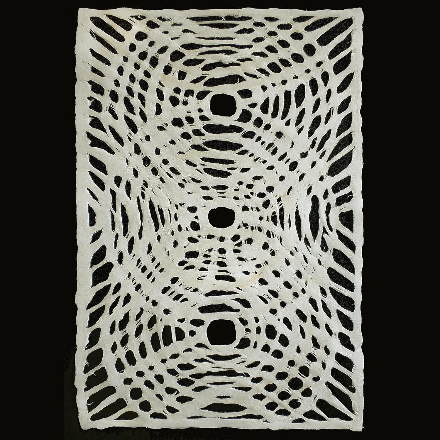 Amate Bark Paper from Mexico- Solar Circle Blanco White 15.5x23" Sheet