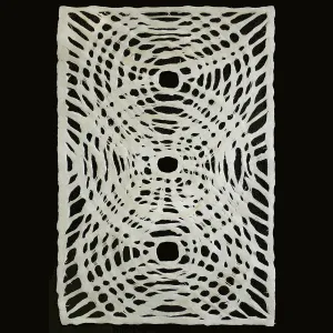 Amate Bark Paper from Mexico- Solar Circle Blanco White 15.5x23" Sheet