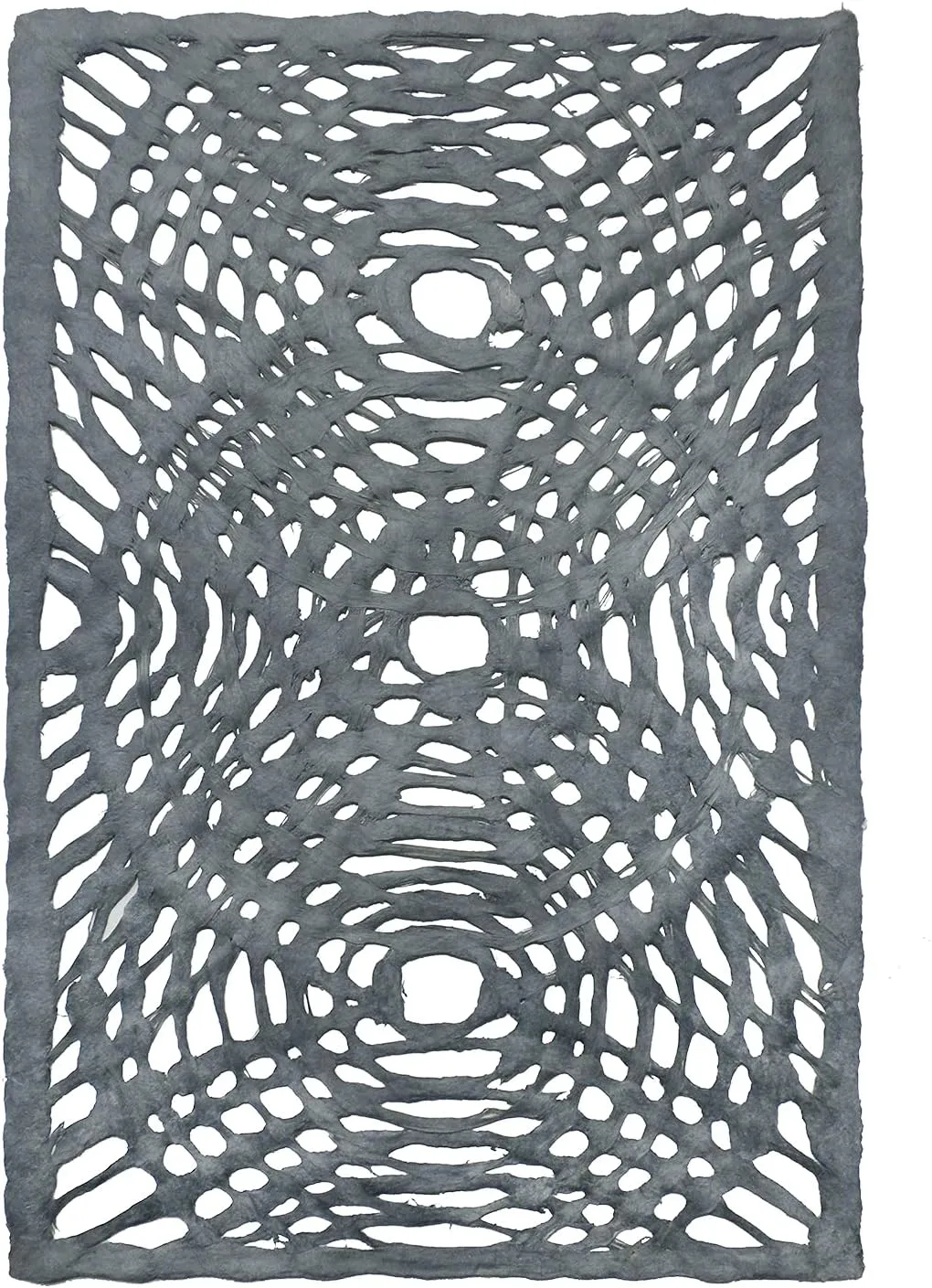 Amate Bark Paper from Mexico- Solar Circle Gray 15.5x23" Sheet