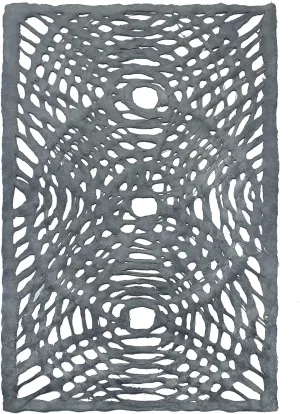 Amate Bark Paper from Mexico- Solar Circle Gray 15.5x23" Sheet