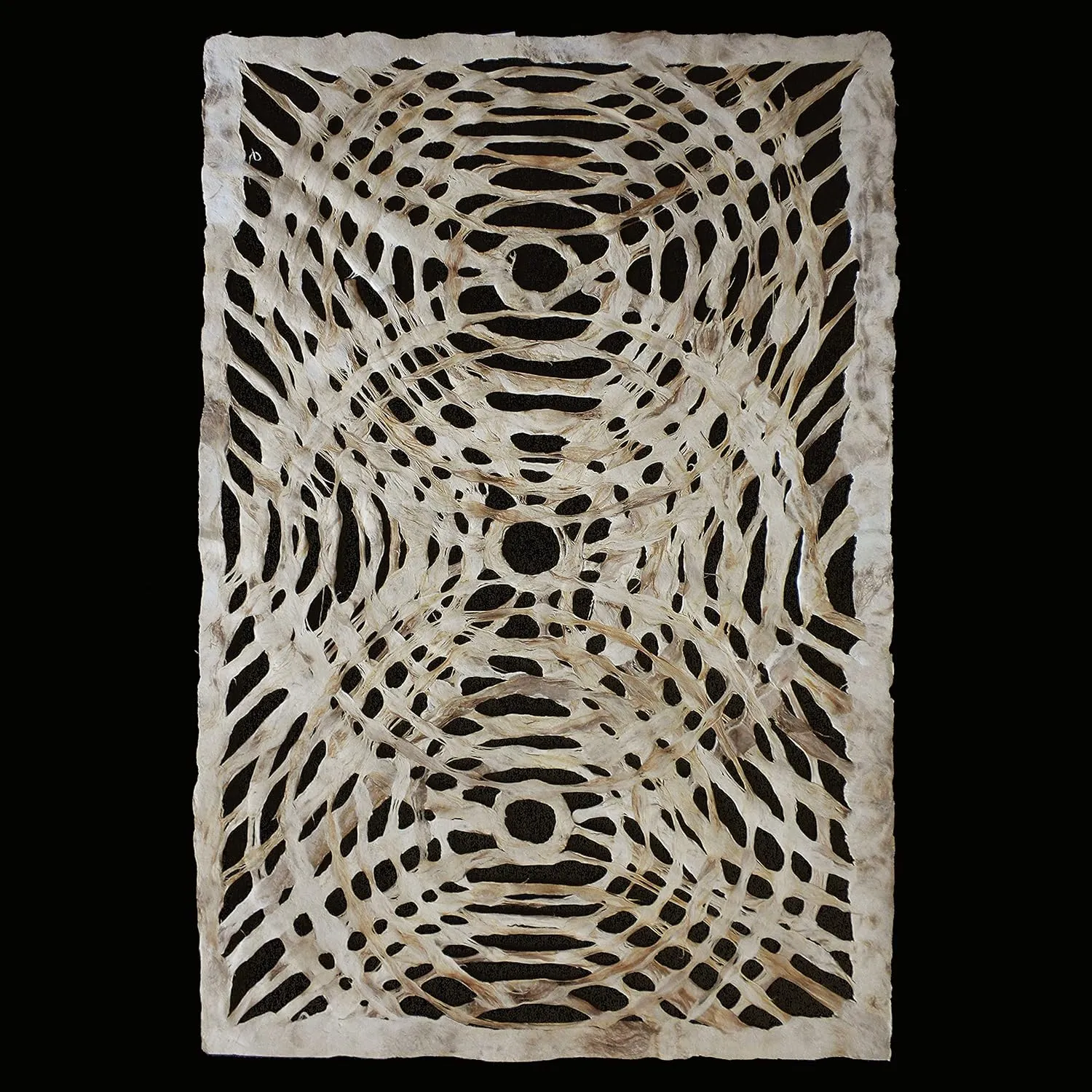 Amate Bark Paper from Mexico- Solar Circle Marbled 15.5x23" Sheet