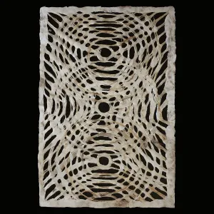 Amate Bark Paper from Mexico- Solar Circle Marbled 15.5x23" Sheet