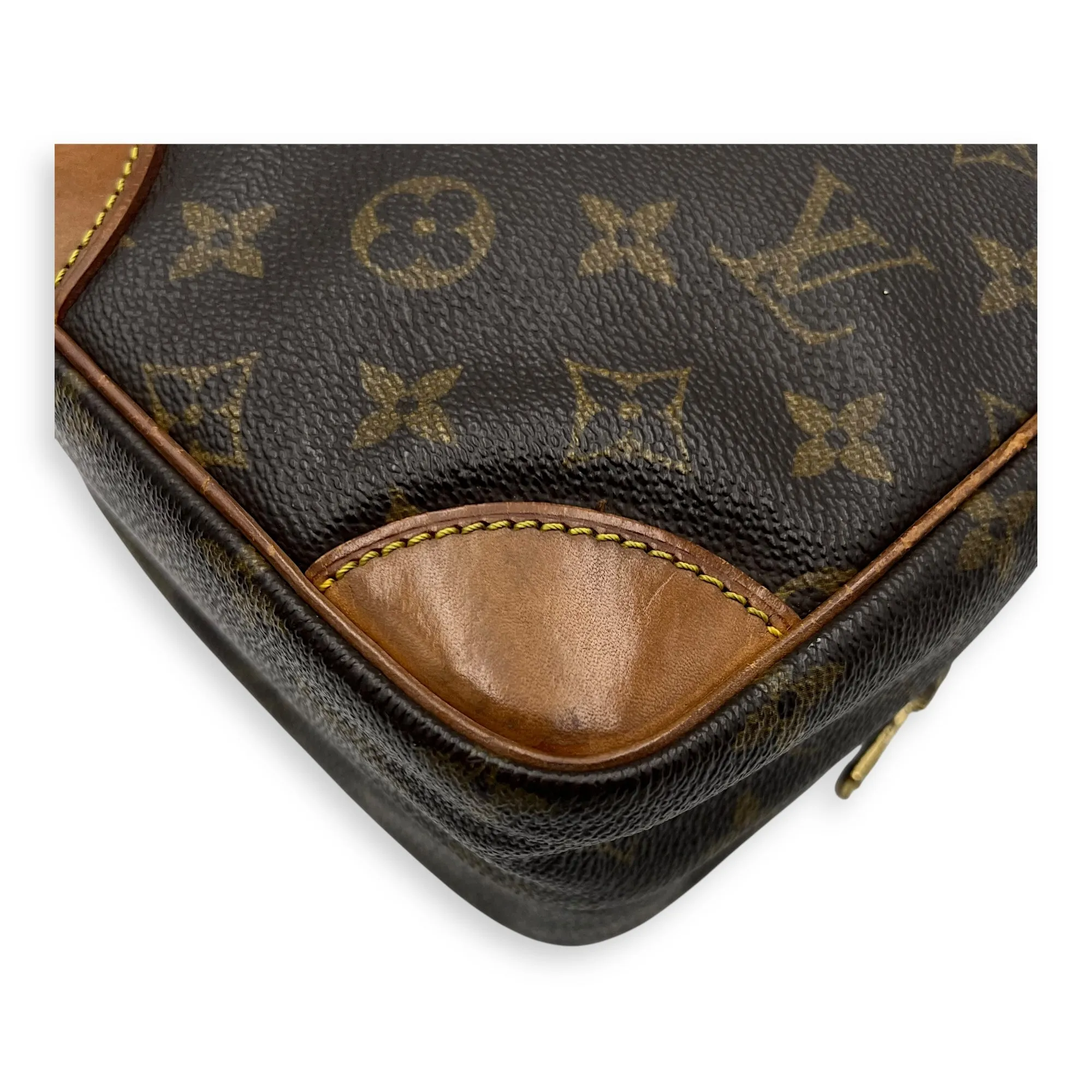Amazon Crossbody Bag Brown in Monogram Coated Canvas, Gold hardware