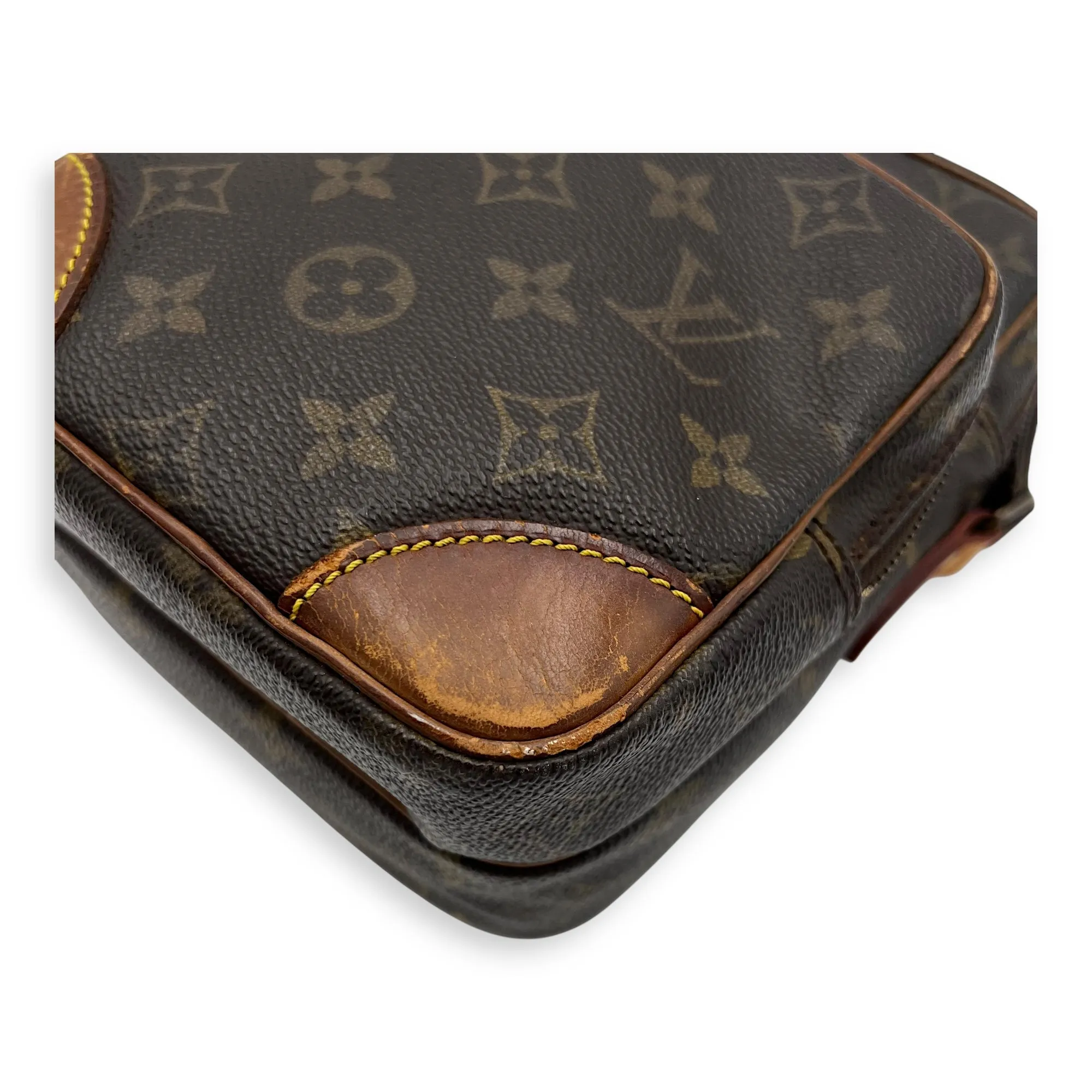 Amazon Crossbody Bag Brown in Monogram Coated Canvas, Gold hardware