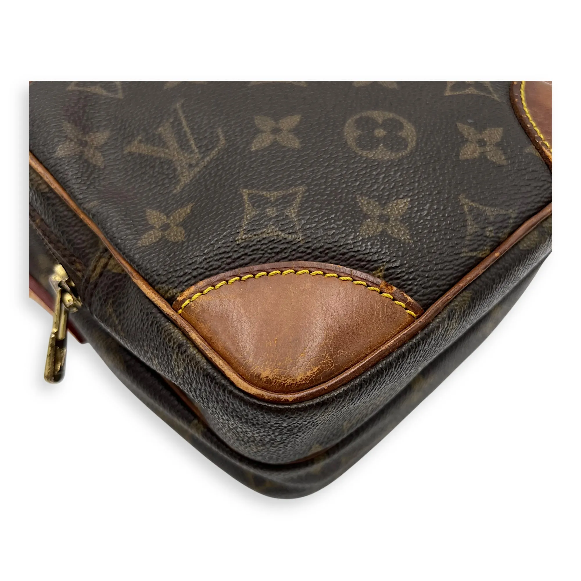 Amazon Crossbody Bag Brown in Monogram Coated Canvas, Gold hardware